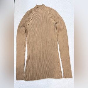 INC International Concepts Beige Ribbed Knit Top
